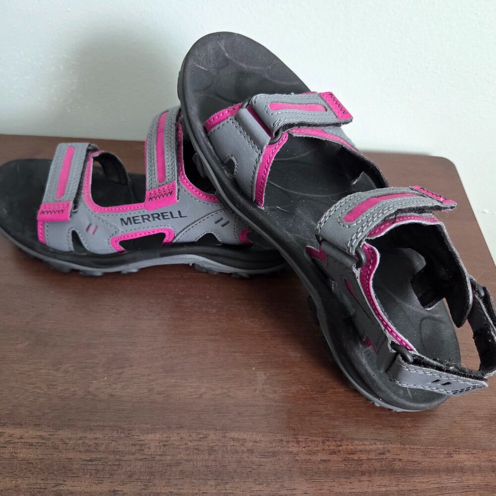 Merrell Sport Sandal Women's 7 Gray/ Pink Huntington Adjustable Athletic Shoe